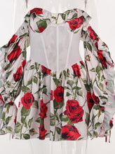 Load image into Gallery viewer, Sexy Flower Puff Sleeve Print  Dress