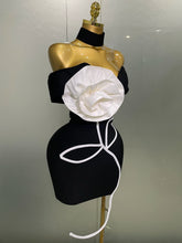 Load image into Gallery viewer, Black Mini Bodycon Bandage Dress