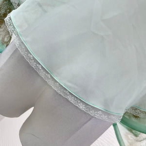 Pure Silk Mint Green Pearl  Skirt Set