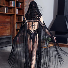 Load image into Gallery viewer, Retro Crochet Hollow Out Knitted Long Tassel Cover Up