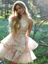 Load image into Gallery viewer, Flower Print Fluffy A-line Dress