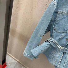 Load image into Gallery viewer, New Style Long-sleeve With Belt Waist Denim
