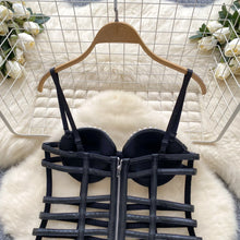 Load image into Gallery viewer, Gothic Bodycon Leather Dress Vintage