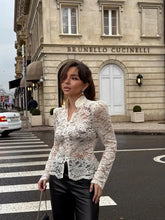 Load image into Gallery viewer, Elegant Lace See Through Shirt