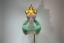 Load image into Gallery viewer, Strapless Backless Green Diamonds Mesh Dress