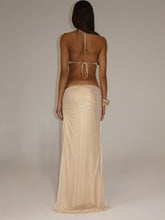 Load image into Gallery viewer, Metallic Backless Evening Dress