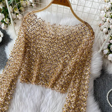 Load image into Gallery viewer, Pearl Beading Crop Top