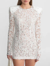 Load image into Gallery viewer, Spliced Lace Temperament Dress