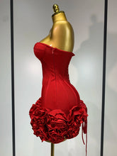 Load image into Gallery viewer, Strapless Flower Prom Gown Mini Dress
