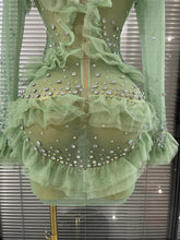 Load image into Gallery viewer, Sparkly Rhinestone Mesh See Through Mini Dress