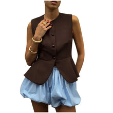 Load image into Gallery viewer, Casual Sleeveless Vests Skirts Suits