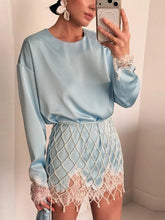 Load image into Gallery viewer, Satin Pearl Mesh Two Piece Set
