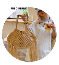 Load image into Gallery viewer, Woven Tassel  Shoulder Bag