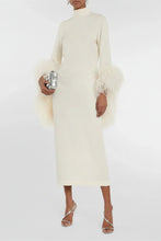 Load image into Gallery viewer, Customized Evening Jersey Feather Draped
