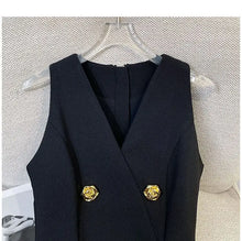 Load image into Gallery viewer, French Socialite Sweet Sleeveless Black Dress