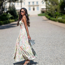 Load image into Gallery viewer, New Boho Floral Print Halter Neck Maxi Dress