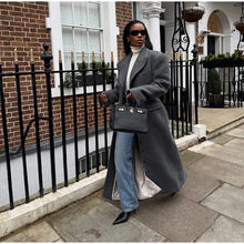 Load image into Gallery viewer, Fashion Waist Cinching Woolen Long Coat