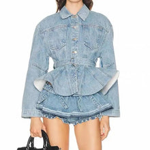 Load image into Gallery viewer, New Style Long-sleeve With Belt Waist Denim