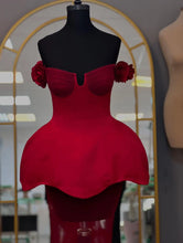 Load image into Gallery viewer, 3D Flower Decoration Formal Dress