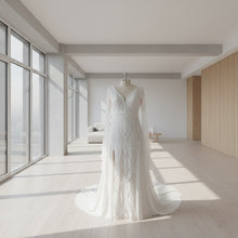 Load image into Gallery viewer, Long Split Bell Sleeves Boho Bridal Gowns