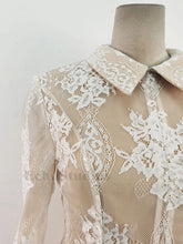 Load image into Gallery viewer, Long Sleeve Pleated A-line Lace