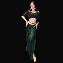 Load image into Gallery viewer, Short Sleeves Top+split Long Skirt 2pcs