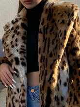 Load image into Gallery viewer, Thick Leopard Fluffy Faux Fur Coat
