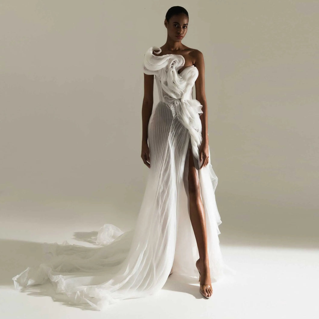 Stunning Pleated Evening Dress