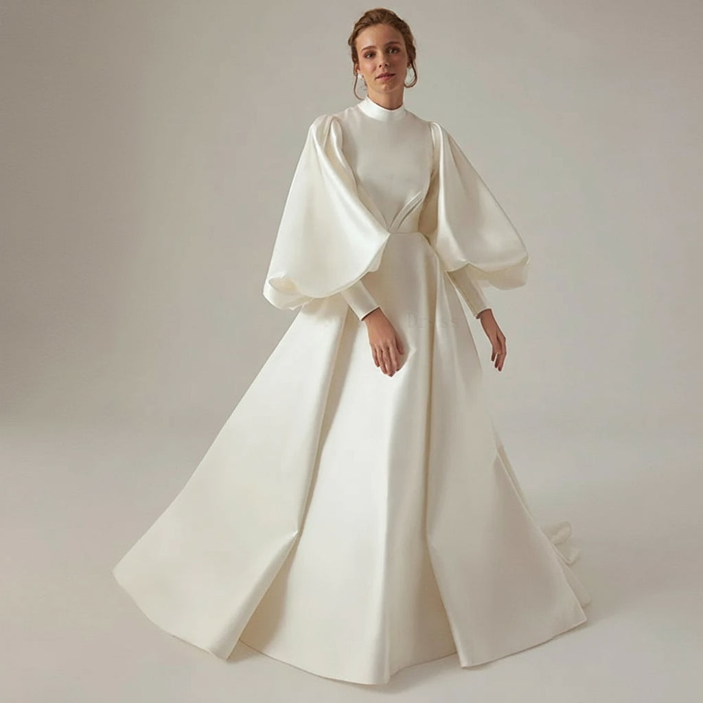 Customized High Collar A-line Dress