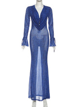 Load image into Gallery viewer, Nibber See Through Folds Maxi Dress