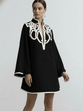 Load image into Gallery viewer, Stand Collar Loose Mini Dress