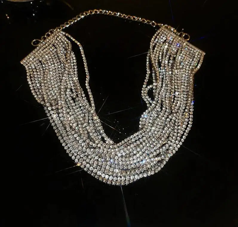 Luxury Multilayers Crystal Choker