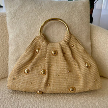 Load image into Gallery viewer, Boho Beaded Straw Handbag