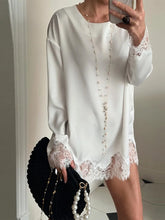 Load image into Gallery viewer, Satin Pearl Mesh Two Piece Set