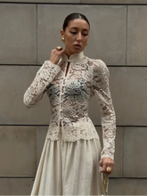 Load image into Gallery viewer, Elegant Lace See Through Shirt