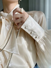 Load image into Gallery viewer, Satin Blouses Stylish Big Bow Shirt