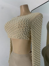 Load image into Gallery viewer, Long Sleeve Beading Top Skirt Set