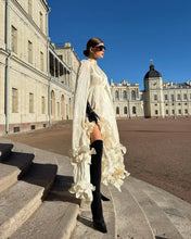 Load image into Gallery viewer, Solid White Ruffle Maxi Dress