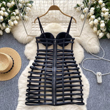 Load image into Gallery viewer, Gothic Bodycon Leather Dress Vintage