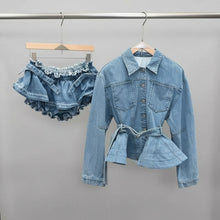 Load image into Gallery viewer, New Style Long-sleeve With Belt Waist Denim