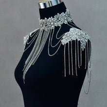 Load image into Gallery viewer, Bridal Cape with Rhinestones Crystal