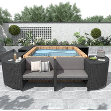 Load image into Gallery viewer, Gray Outdoor Rattan Sectional Sofa Set