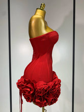 Load image into Gallery viewer, Strapless Flower Prom Gown Mini Dress