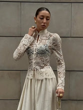 Load image into Gallery viewer, Elegant Lace See Through Shirt