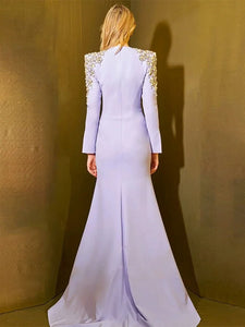 Beaded Split Long Maxi Dress