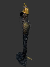 Load image into Gallery viewer, Luxury Rhinestones Sexy Transparent Mesh Maxi Long Dress