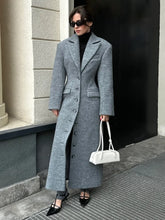 Load image into Gallery viewer, Fashion Waist Cinching Woolen Long Coat
