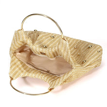 Load image into Gallery viewer, Boho Beaded Straw Handbag
