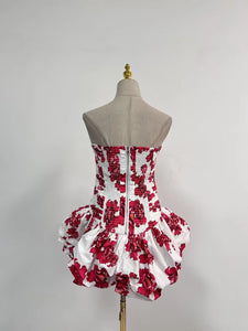 Solid Spliced Ruffles Slimming Dress