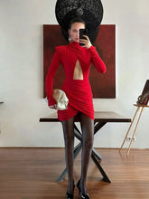 Load image into Gallery viewer, Sexy Hollow Out Pleated Mini Dress